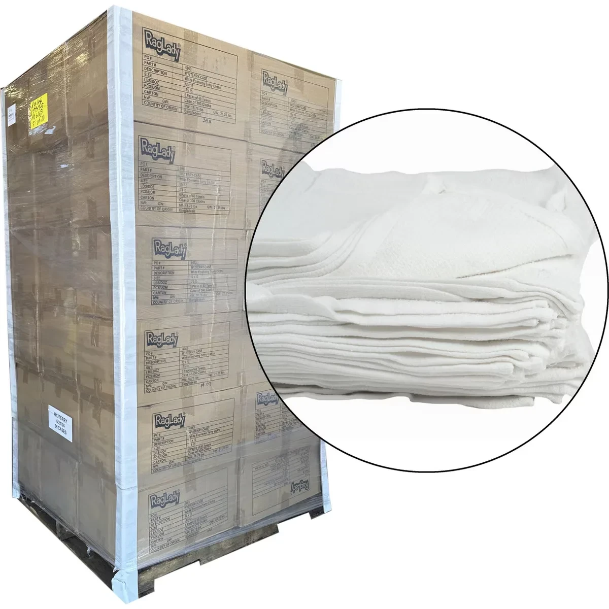 Economy Terry Cloths 12″ × 12″ (Skid, 36 Cases)