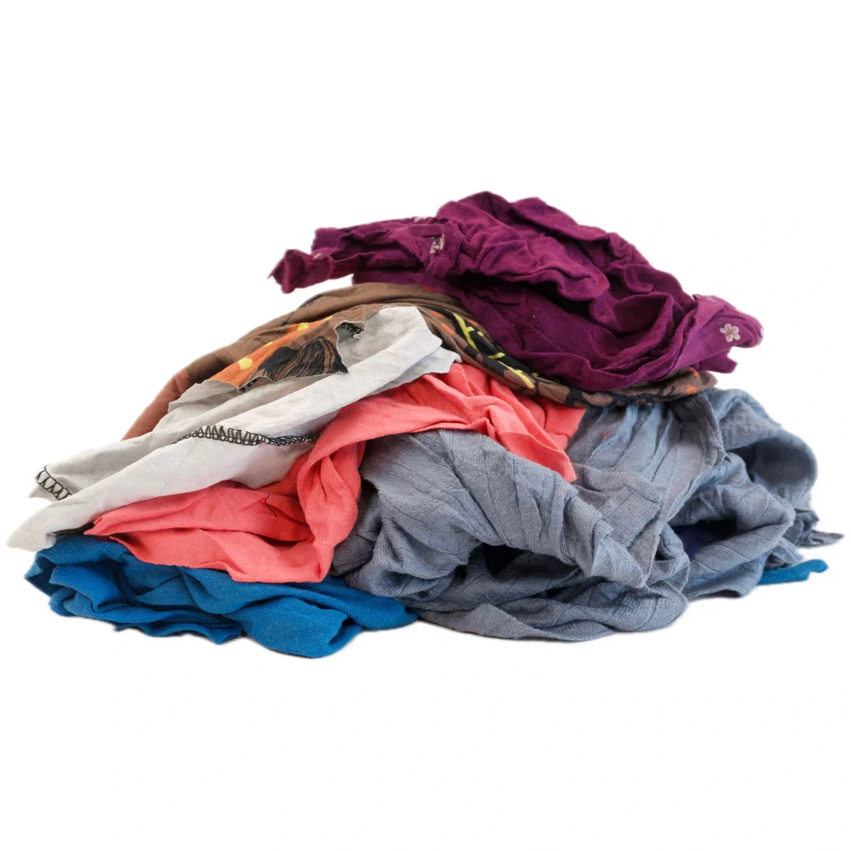 Recycled Color Cotton T-Shirt Rags (40 lb Case)